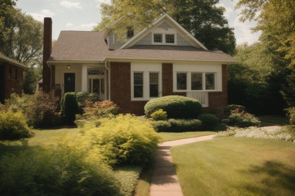Suburban home in Washington DC with sun-beaten windows and visible heat gain