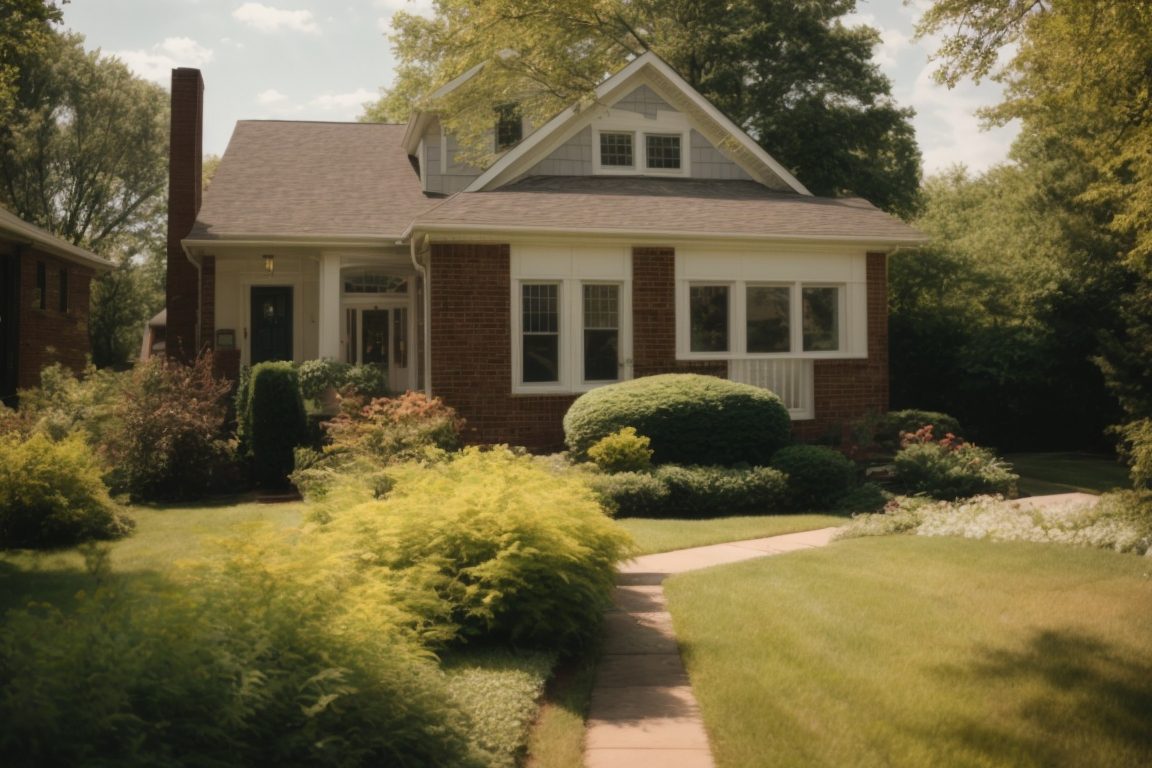 Suburban home in Washington DC with sun-beaten windows and visible heat gain
