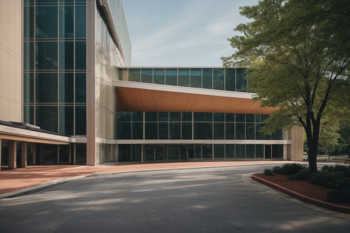 office building in Washington DC with thermal window film, energy savings visual