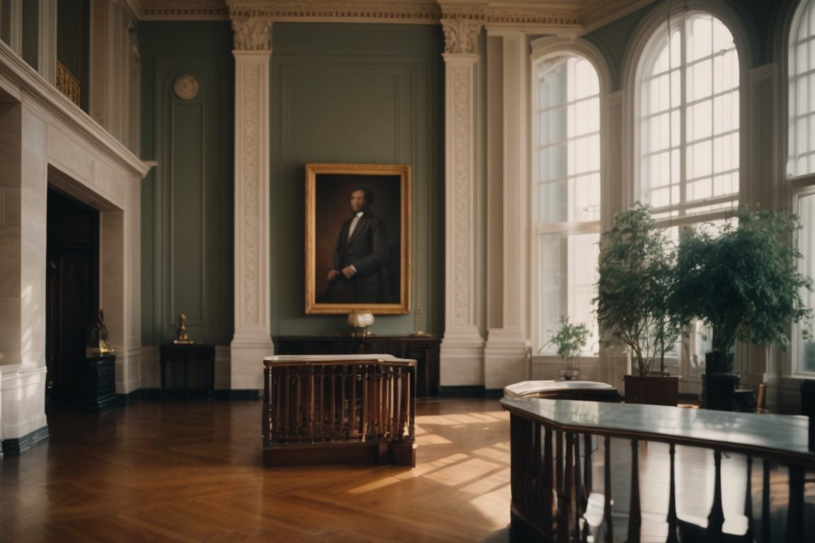 Historic Washington DC building interior with glare window film installed