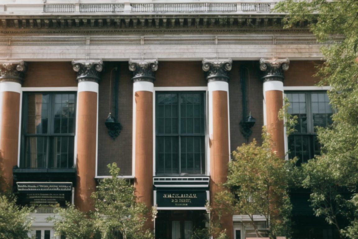 historic Washington DC building with heat blocking window film